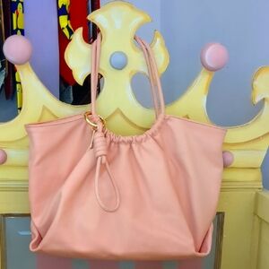 Elegant Peach/Pink Shoulder Bag With Carrying Bag
